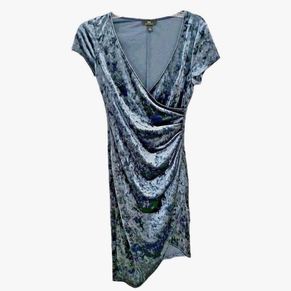 Crushed Velvet Tulip Hem Dress I.N. San Francisco‎ Small Y2K Style Ruched
